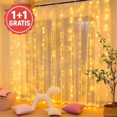 Χριστουγεννιάτικη κουρτίνα με φωτάκια LED - | CURLIGHT 1+1 ΔΩΡΕΑΝ